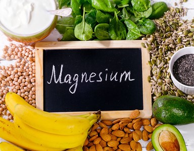 Image of foods containing magnesium to talk about how 90% of the Population is Low in Magnesium