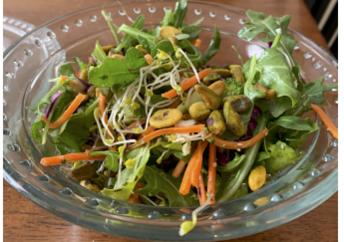 Salad in a glass bowl